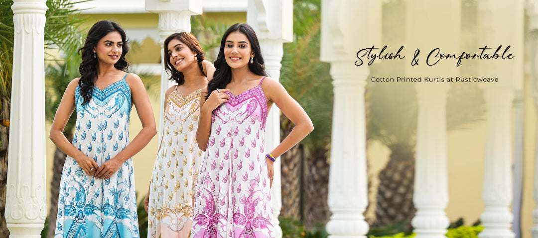 Stylish & Comfortable: Cotton Printed Kurtis at Rusticweave