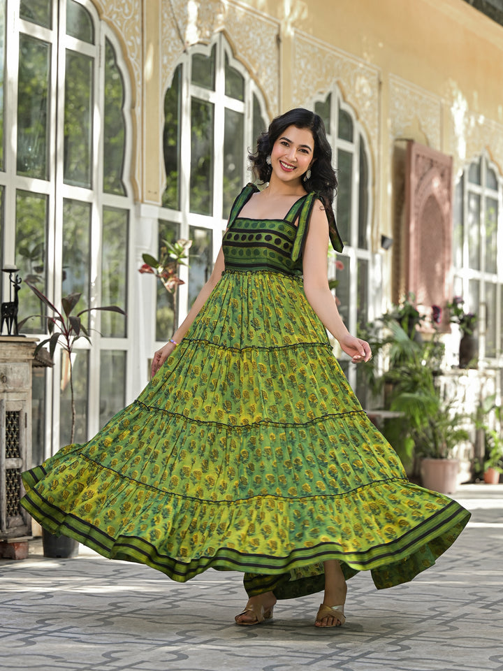 MATTI - STRAP TIER DRESS (CAMOUFLAGE)