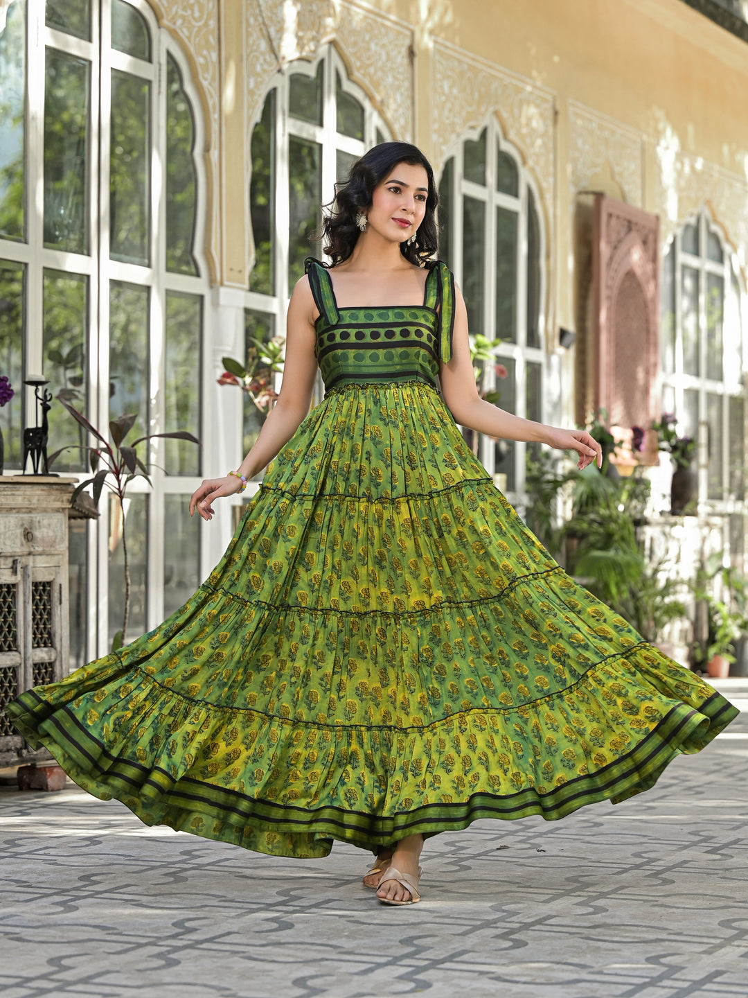 MATTI - STRAP TIER DRESS (CAMOUFLAGE)