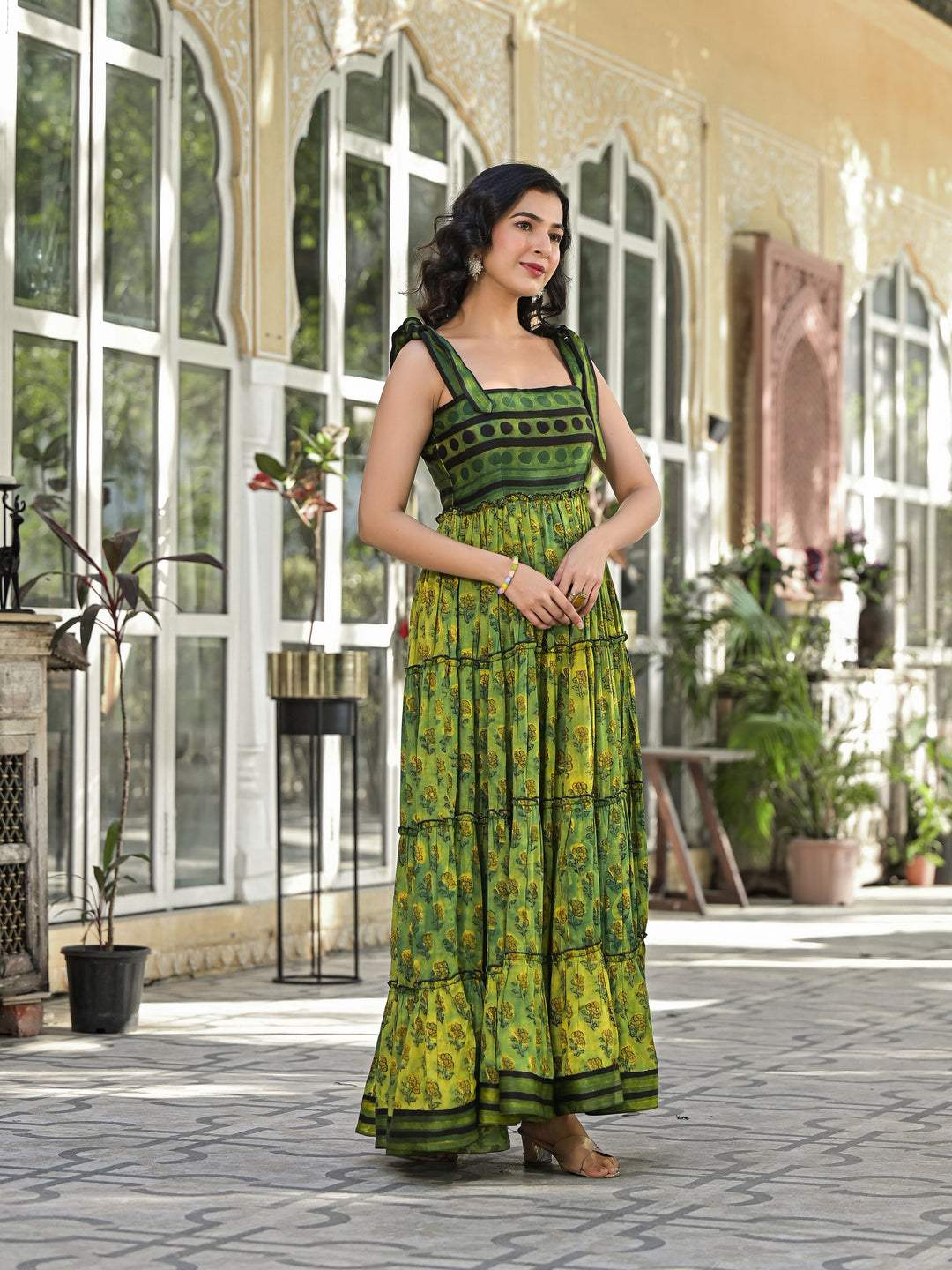 MATTI - STRAP TIER DRESS (CAMOUFLAGE)