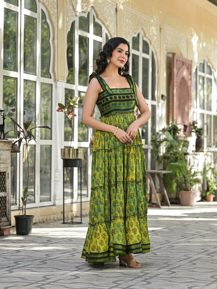 MATTI - STRAP TIER DRESS (CAMOUFLAGE)
