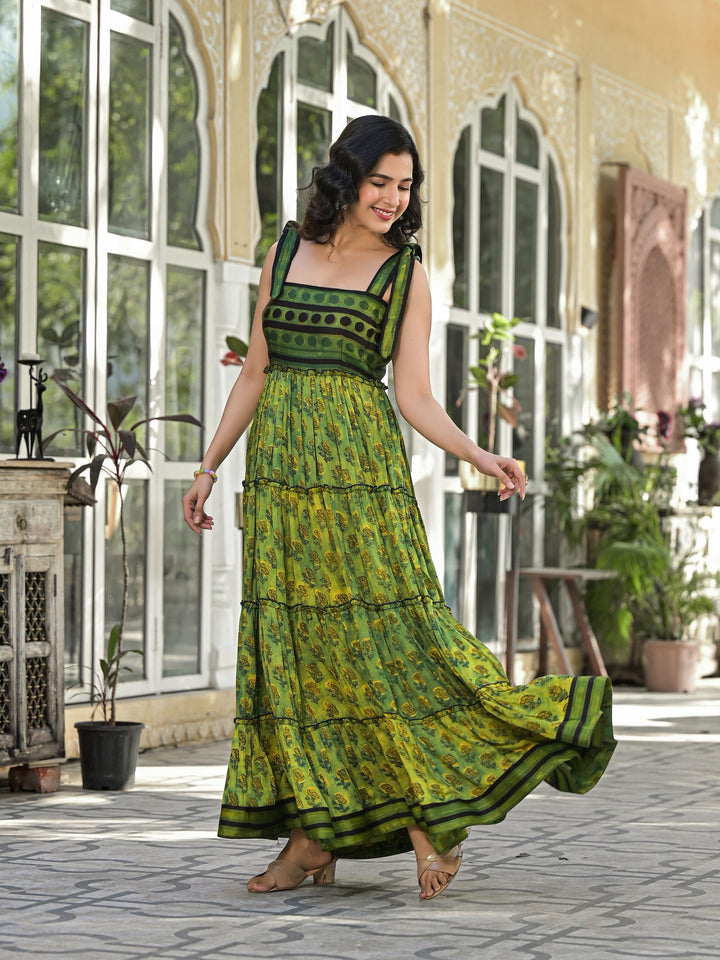 MATTI - STRAP TIER DRESS (CAMOUFLAGE)