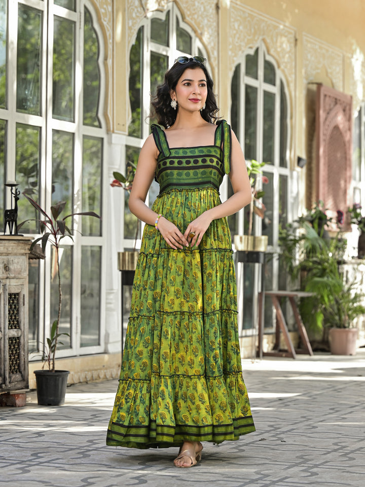 MATTI - STRAP TIER DRESS (CAMOUFLAGE)
