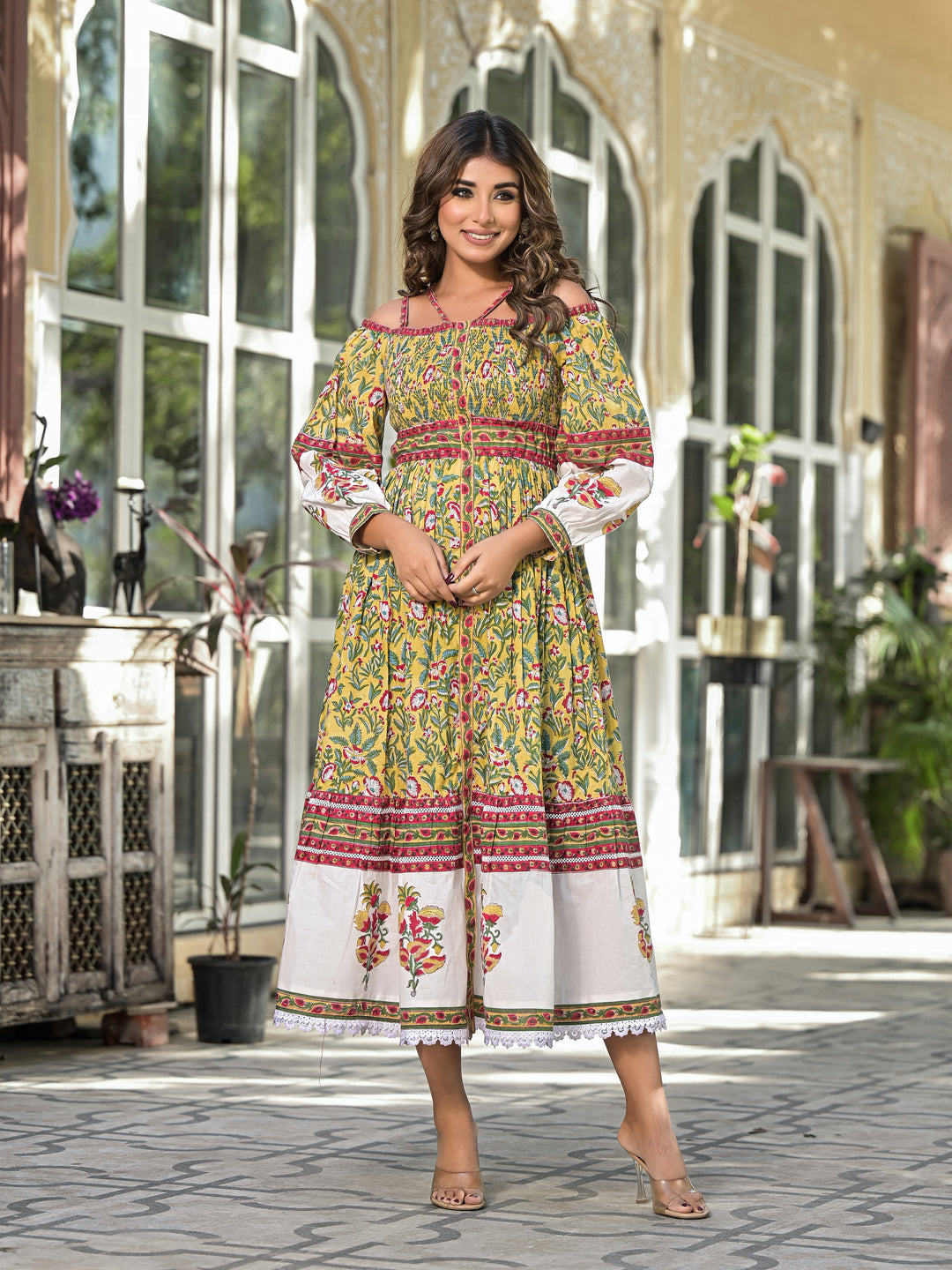 Vrisha - SMOCK Dress (Green) RusticWeave Vrisha - SMOCK Dress (Green) RusticWeave