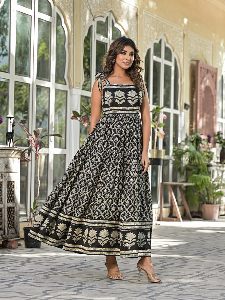 MATTI - STRAP TIER DRESS (BLACK)