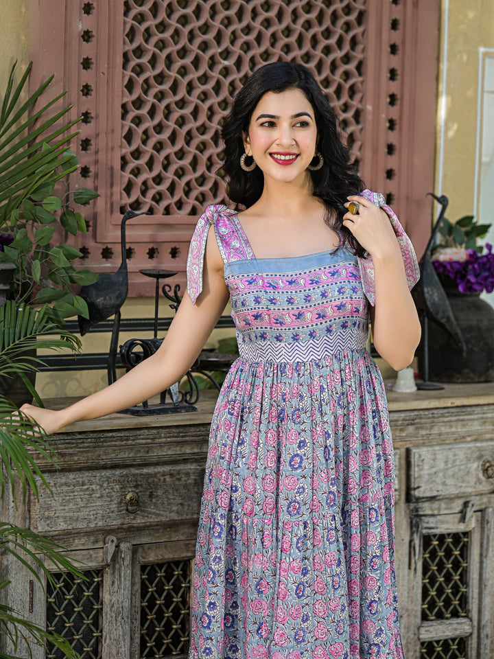 MATTI - STRAP TIER DRESS (BLUE)