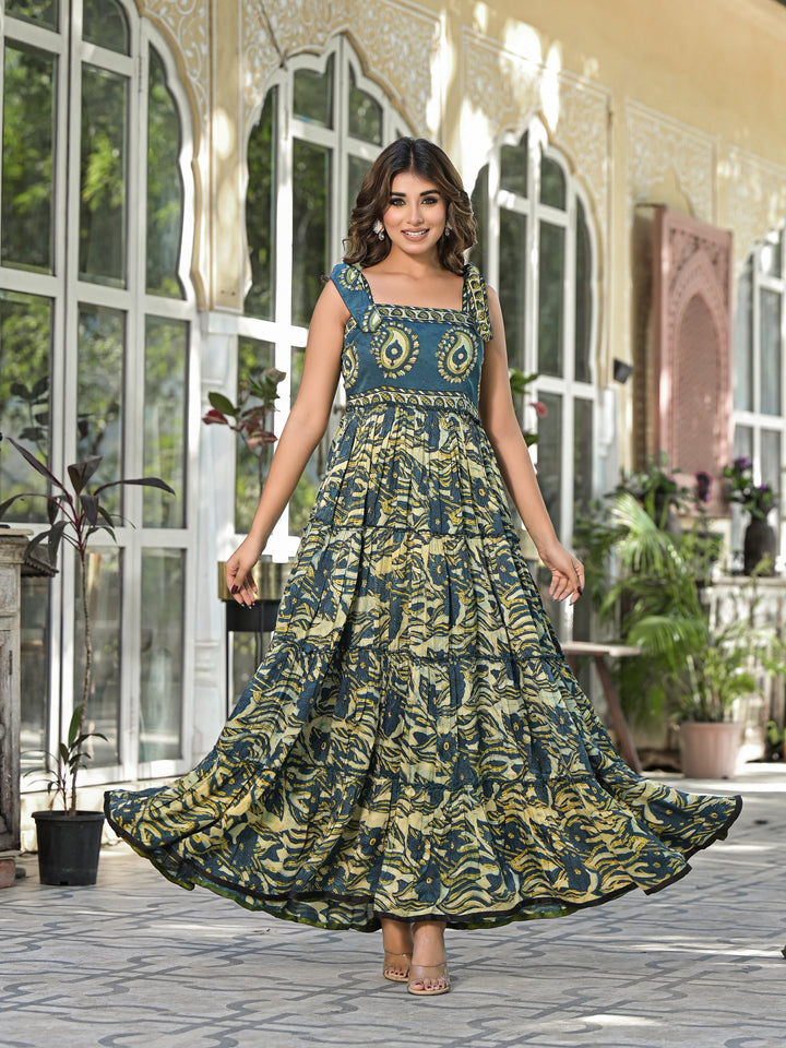 MATTI - STRAP TIER DRESS (TEAL)
