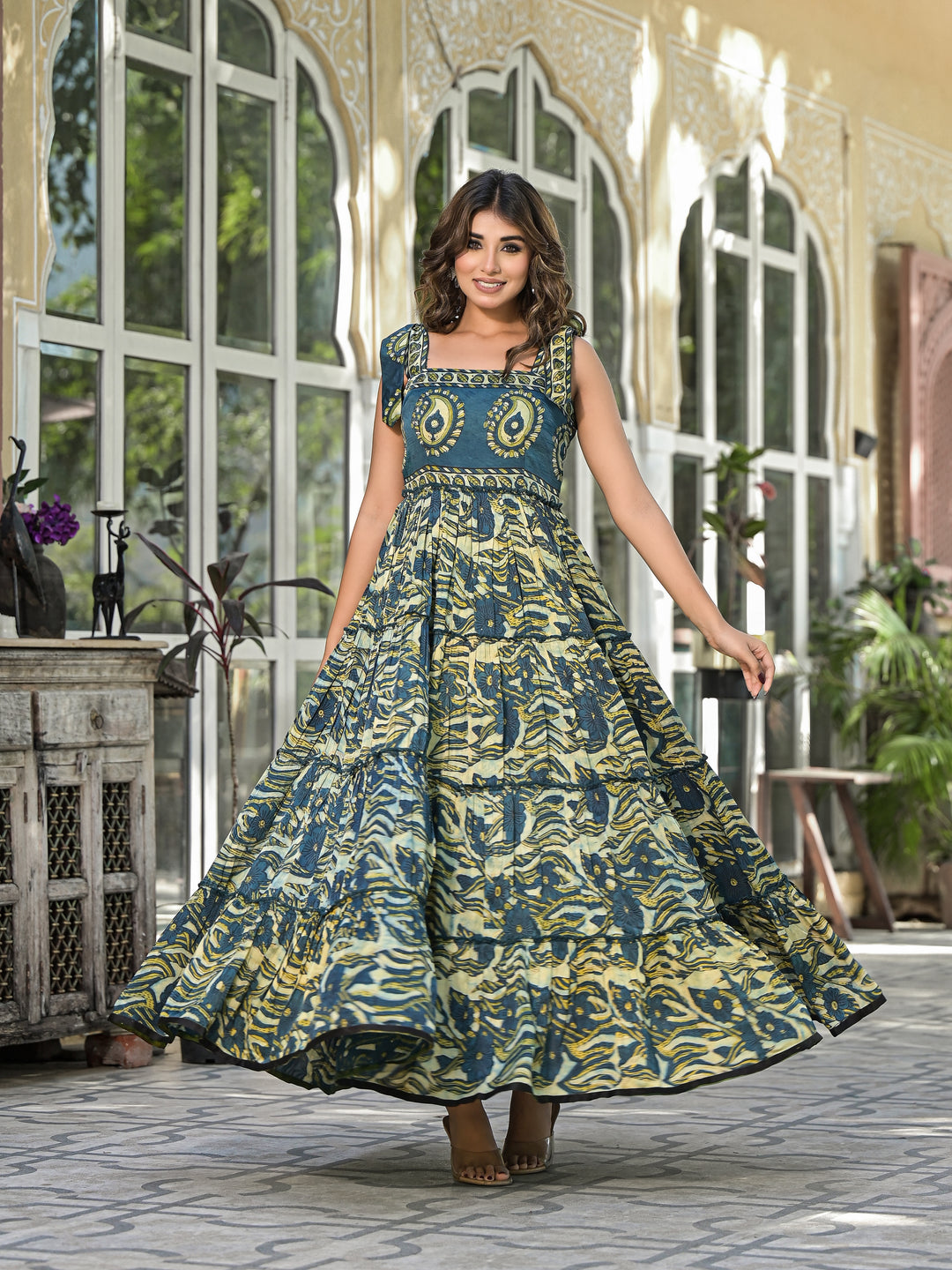 MATTI - STRAP TIER DRESS (TEAL)