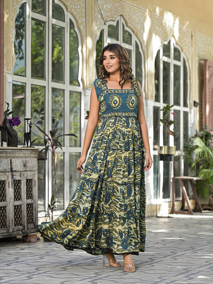 MATTI - STRAP TIER DRESS (TEAL)