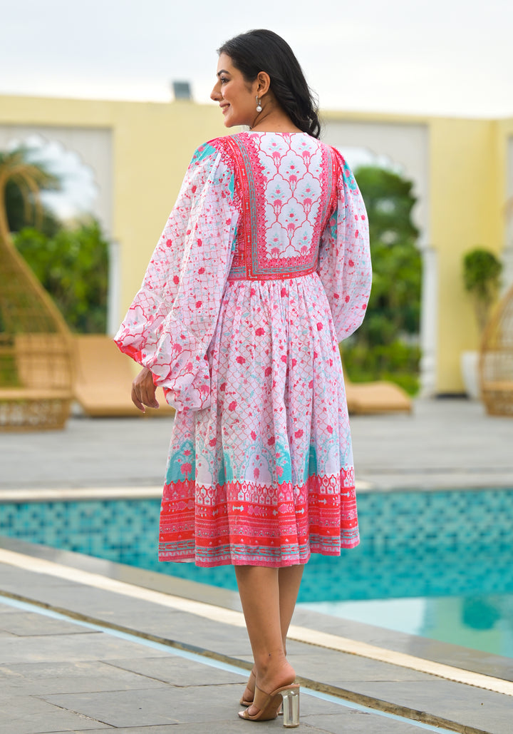 AURA - BOX BALLOON SLEEVE DRESS