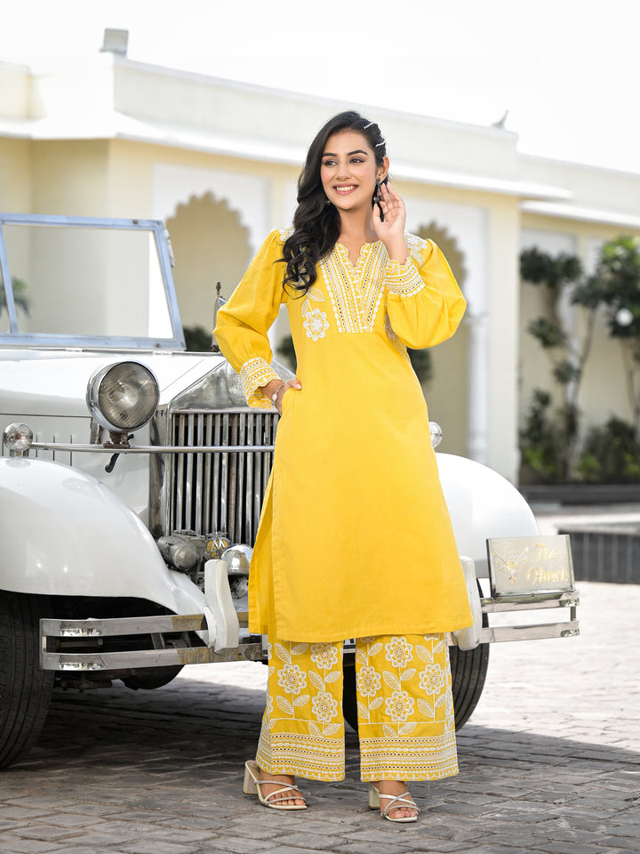 Starini - Lapel Kurta And Palazzo