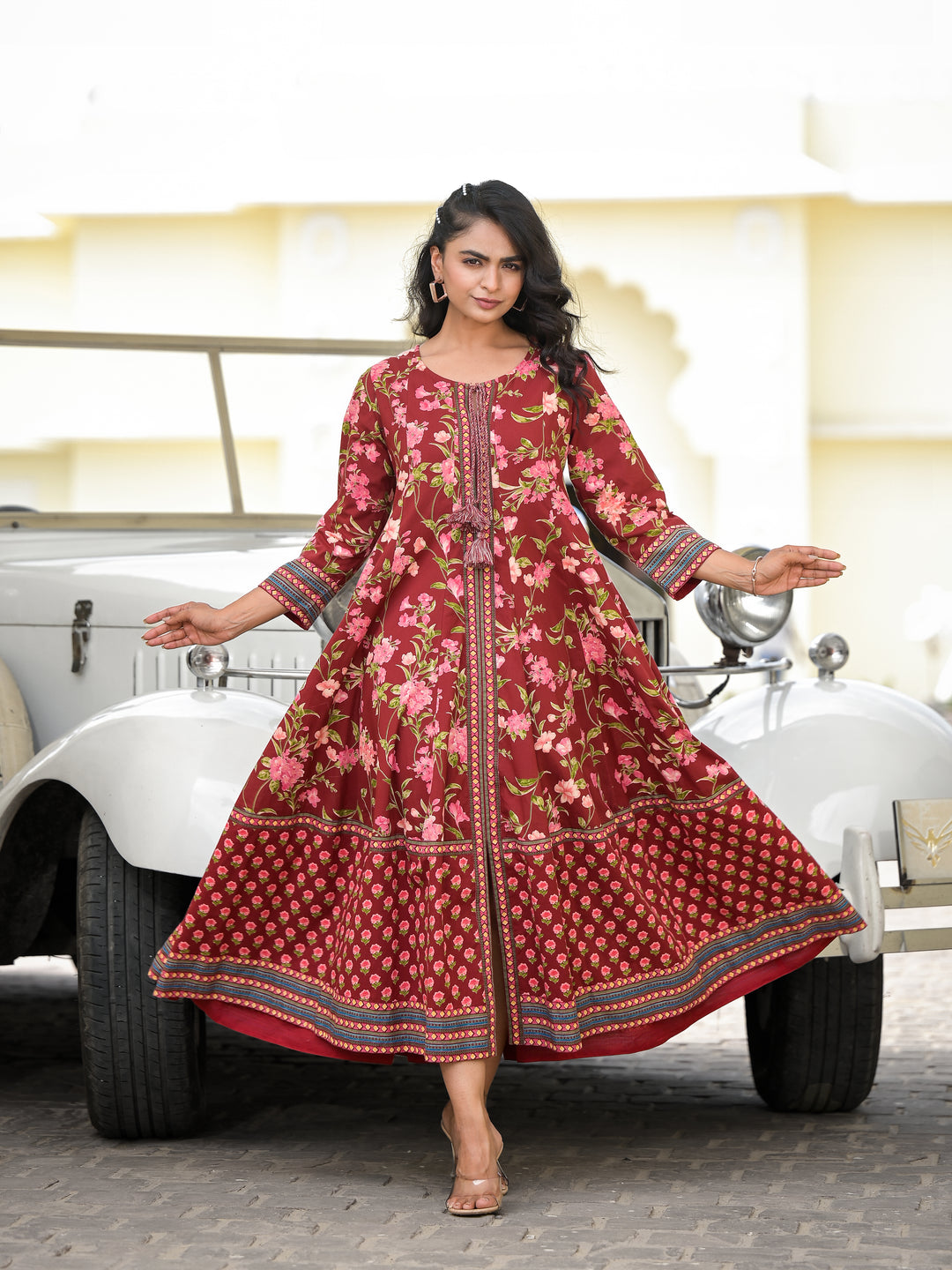 Gulab - Kali Dress (Deep Maroon)