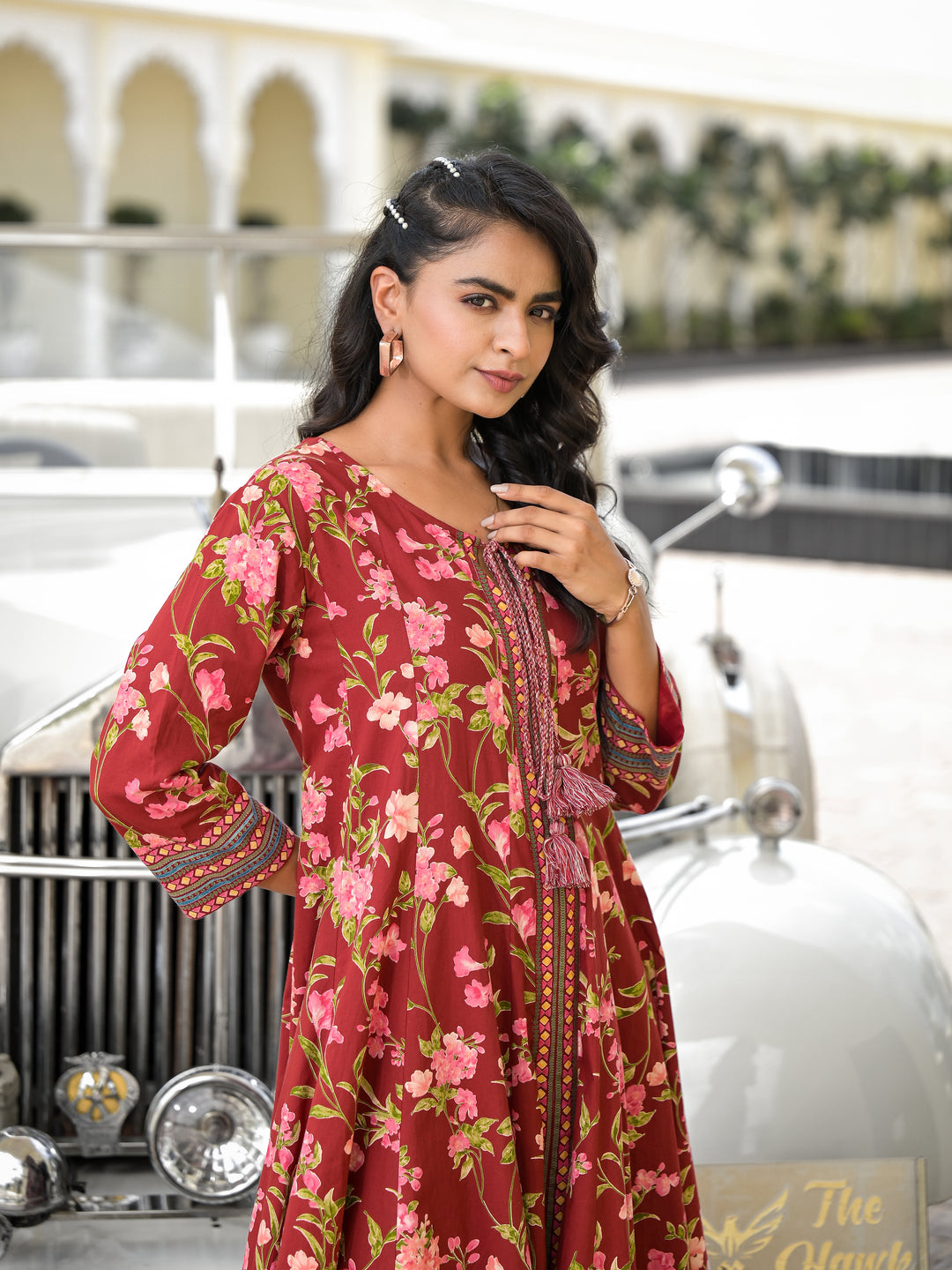 Gulab - Kali Dress (Deep Maroon)