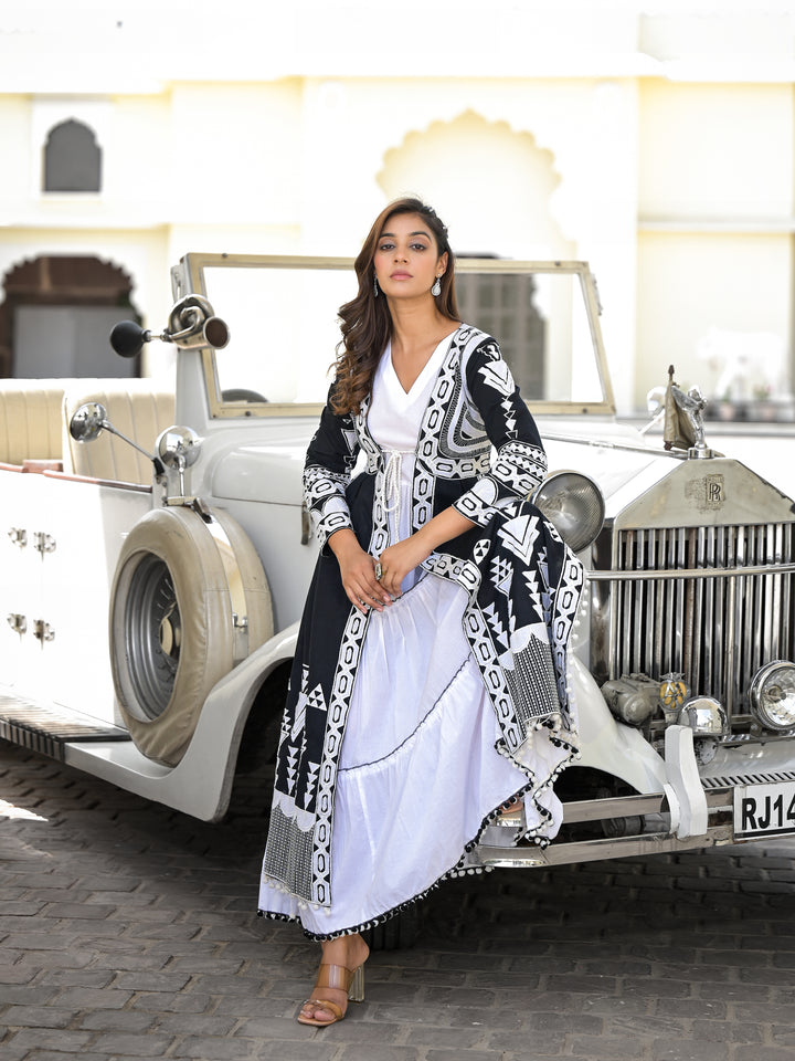 GOSSAMER - DRESS WITH LONG JACKET (BLACK)