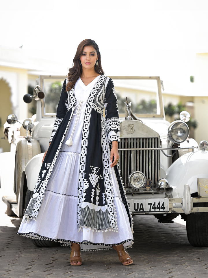 GOSSAMER - DRESS WITH LONG JACKET (BLACK)