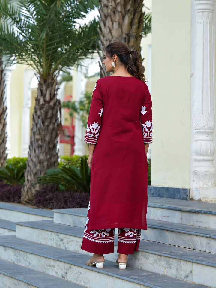 Seraphic - Kurta And Palazzo (Maroon)