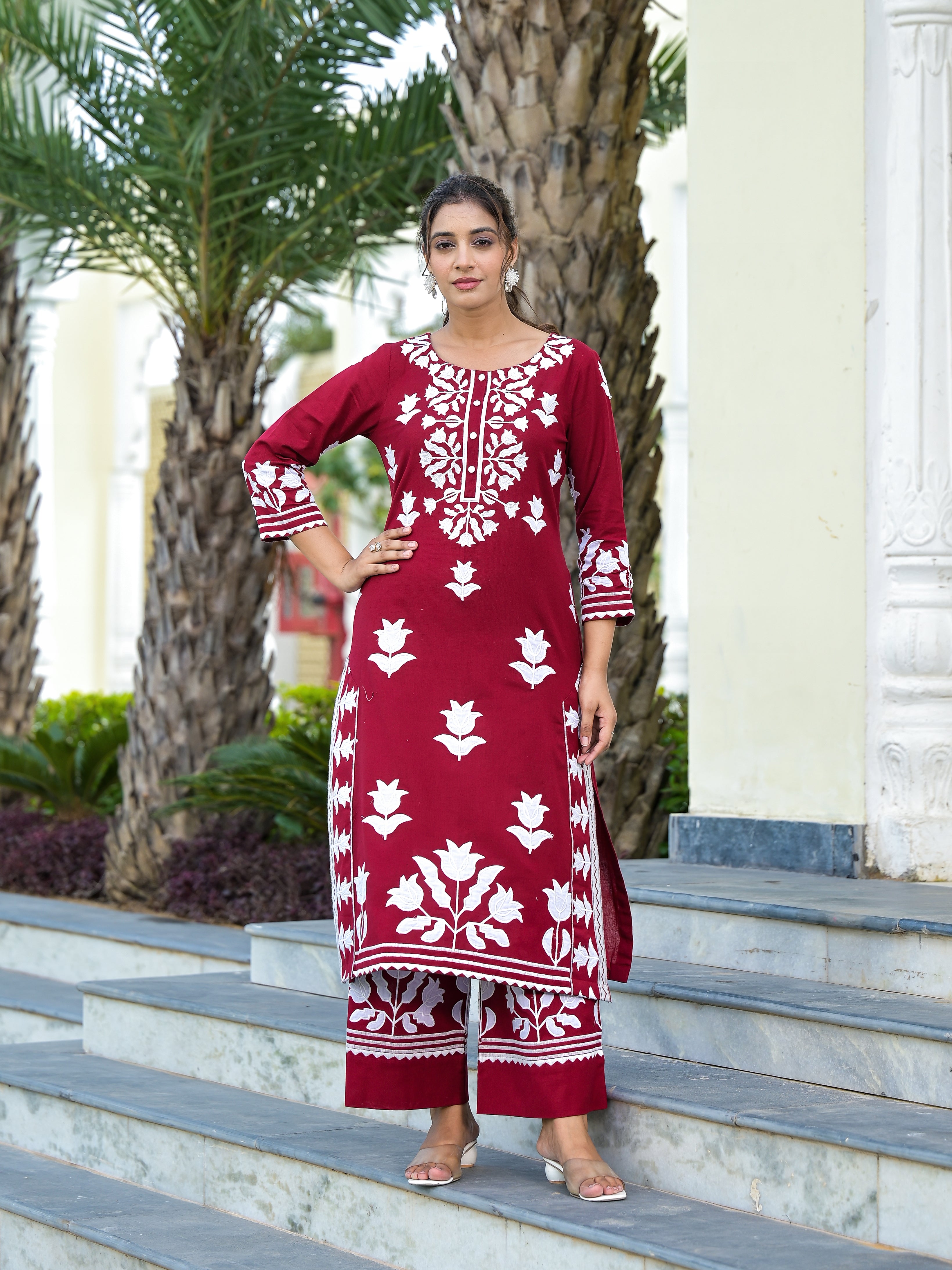 SERAPHIC - KURTA AND PALAZZO (MAROON)