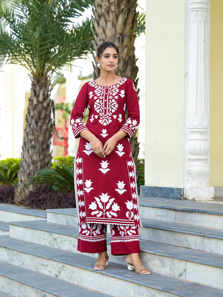 Seraphic - Kurta And Palazzo (Maroon)
