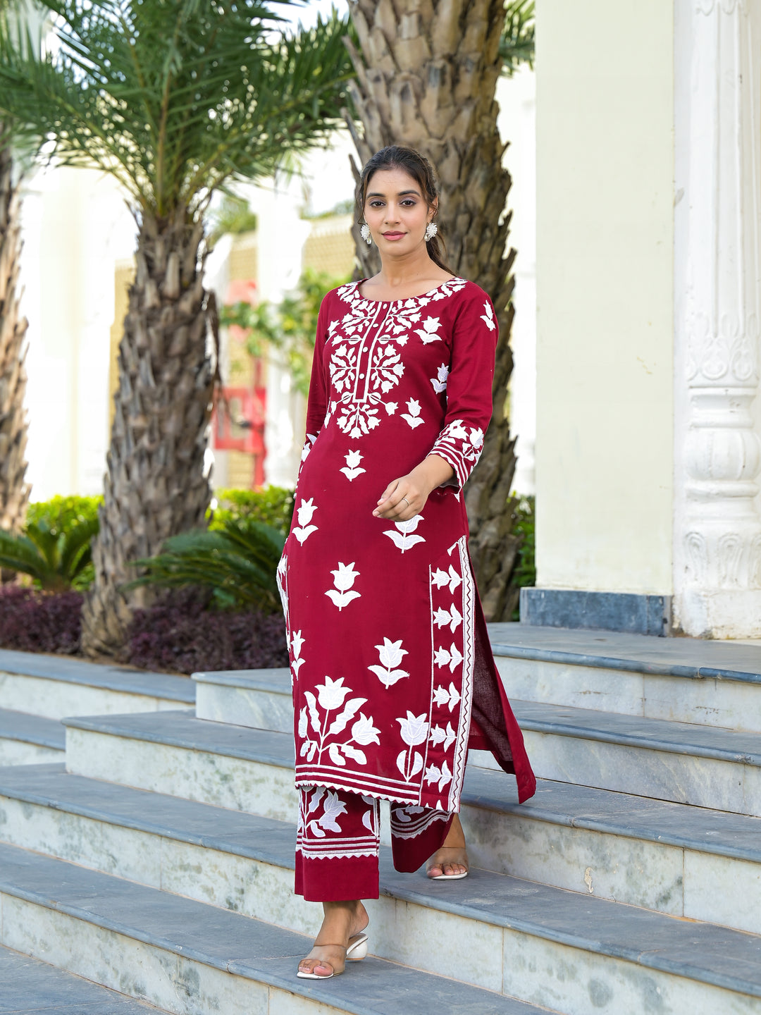 Seraphic - Kurta And Palazzo (Maroon)