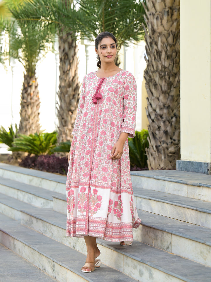 Gulab - Kali Dress (Blush White)