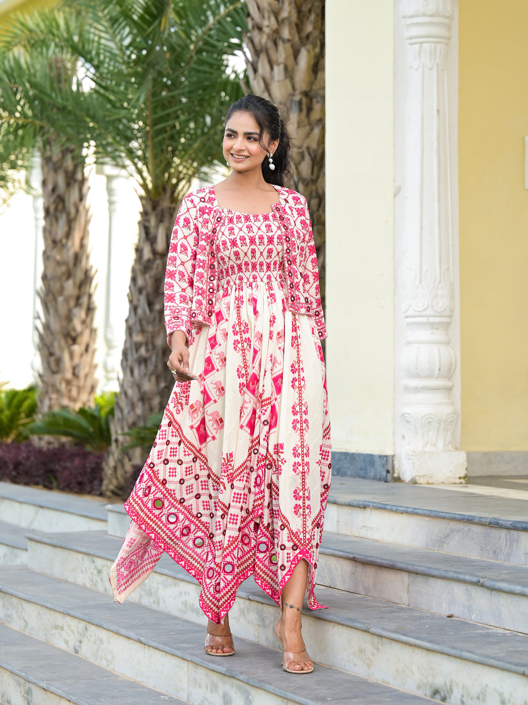 Pulchra - Smocked Dress & Jacket