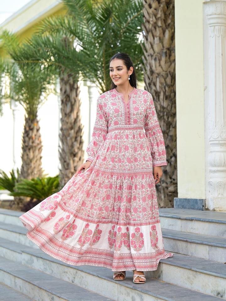GUL - TIERED DRESS (BLUSH WHITE)