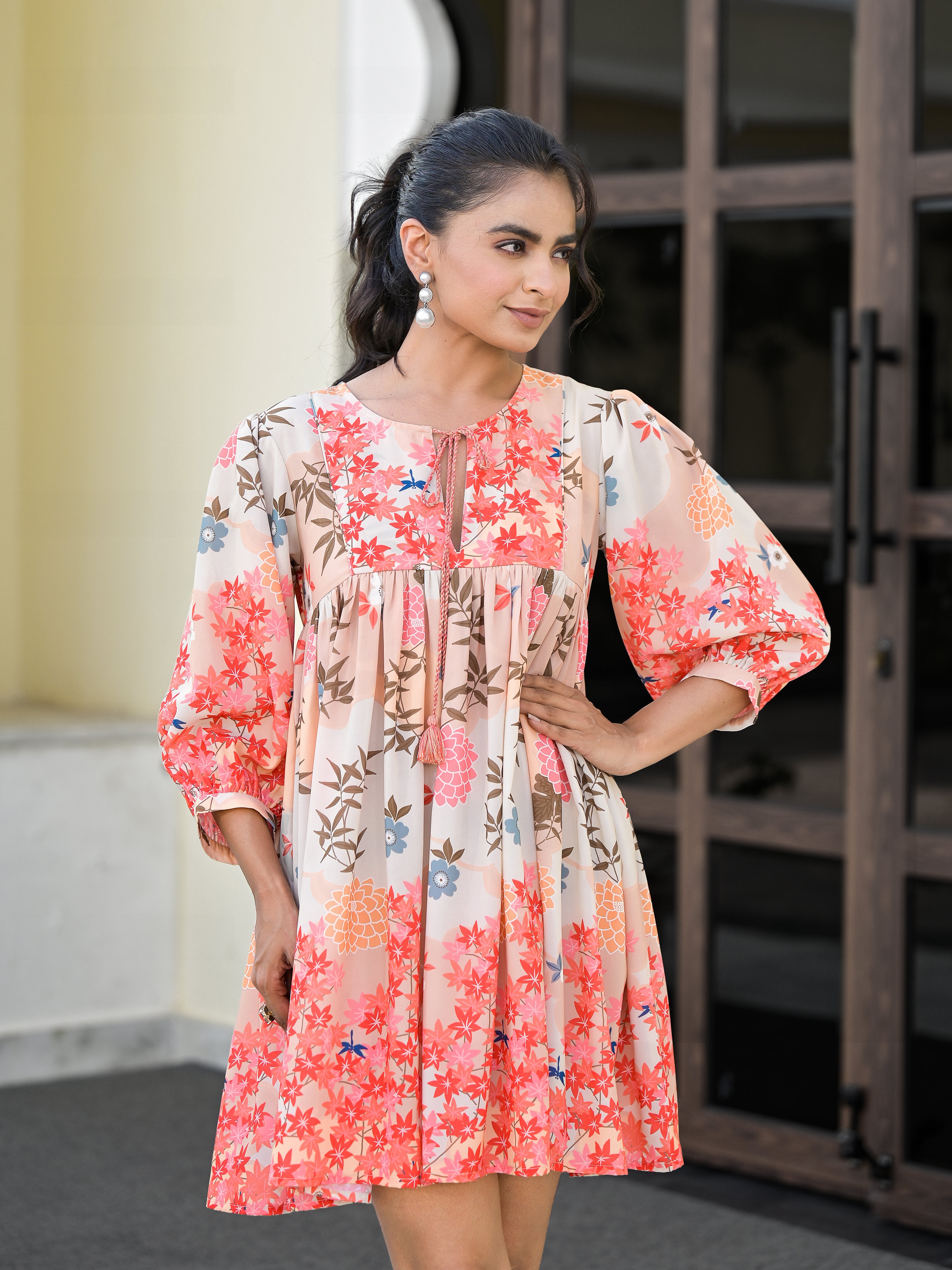 SAKURA - TUNIC (CREME PATTERNED)