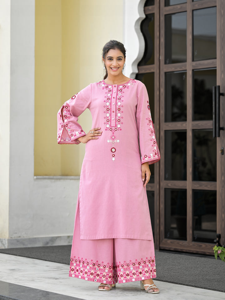 Aanta - Straight Kurta & Palazzo (Lavender)