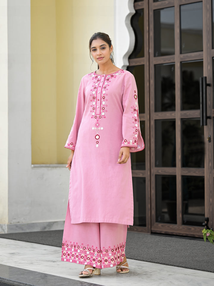 Aanta - Straight Kurta & Palazzo (Lavender)