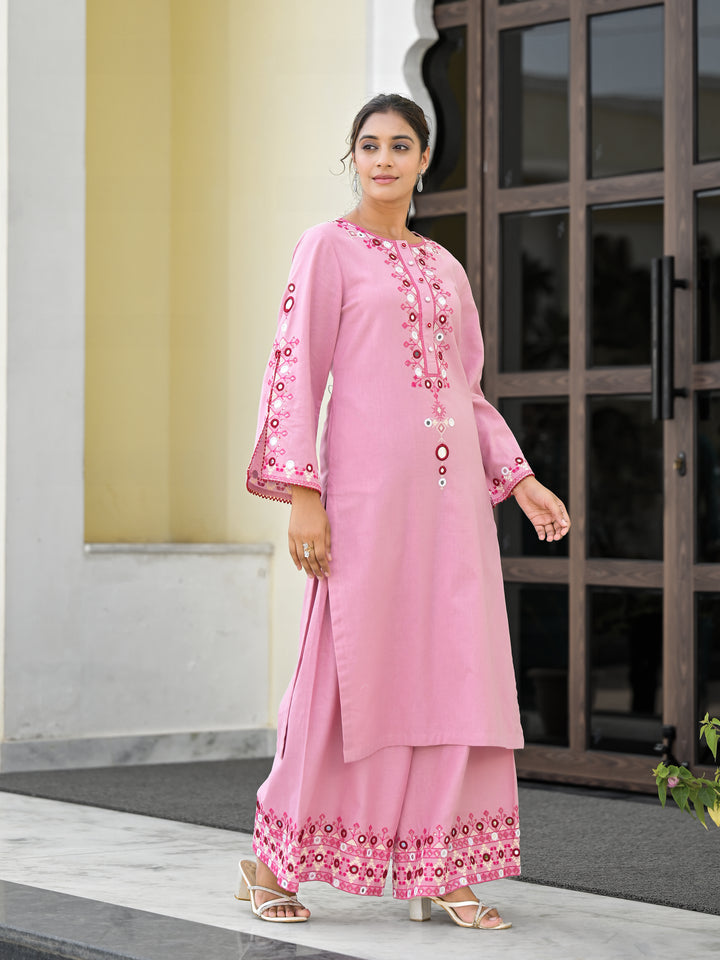 Aanta - Straight Kurta & Palazzo (Lavender)