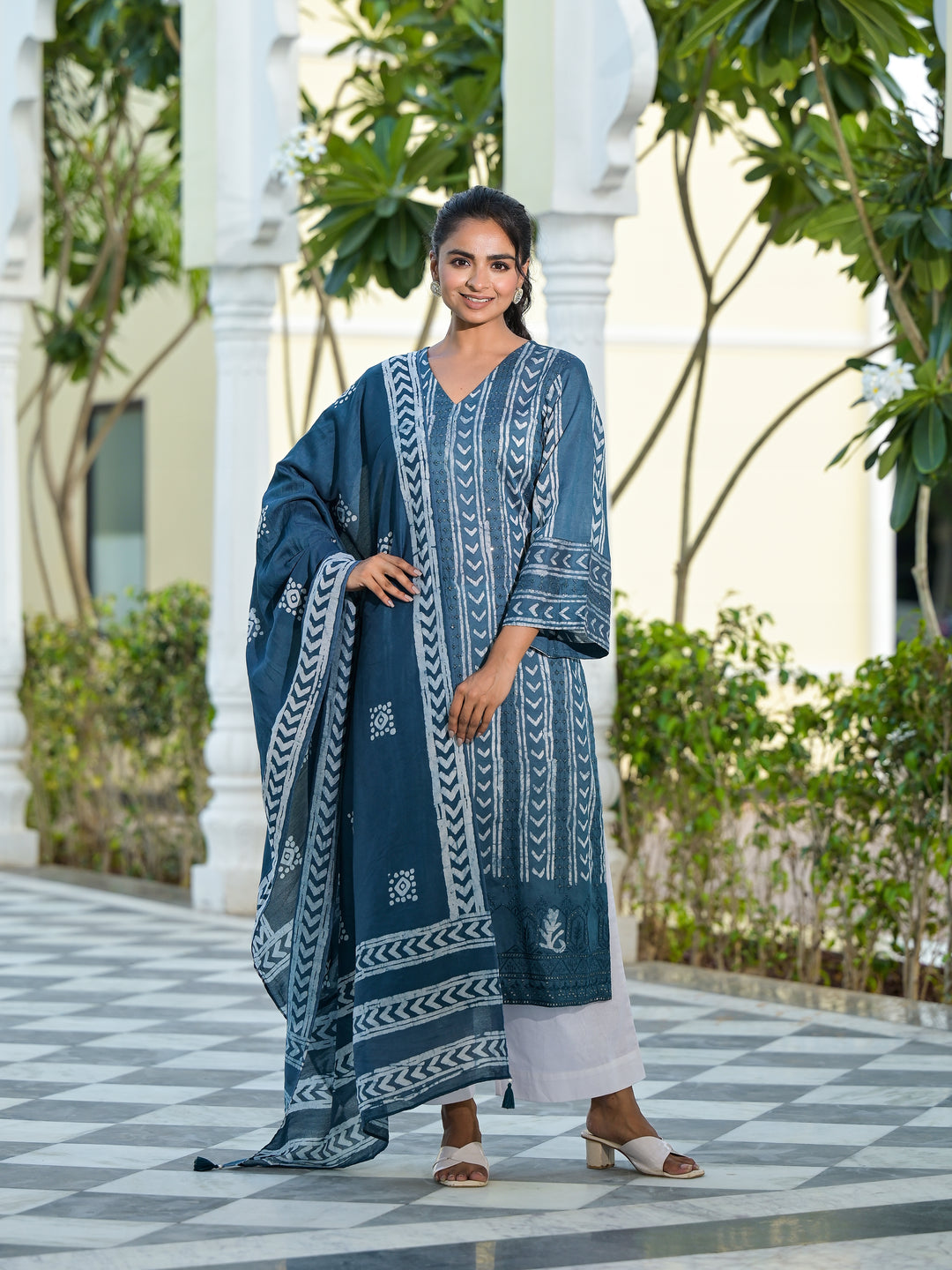 NEEL - KURTA AND PALAZZO WITH DUPATTA