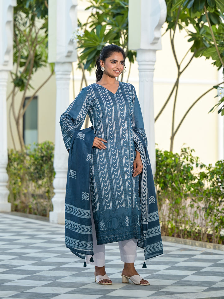 NEEL - KURTA AND PALAZZO WITH DUPATTA