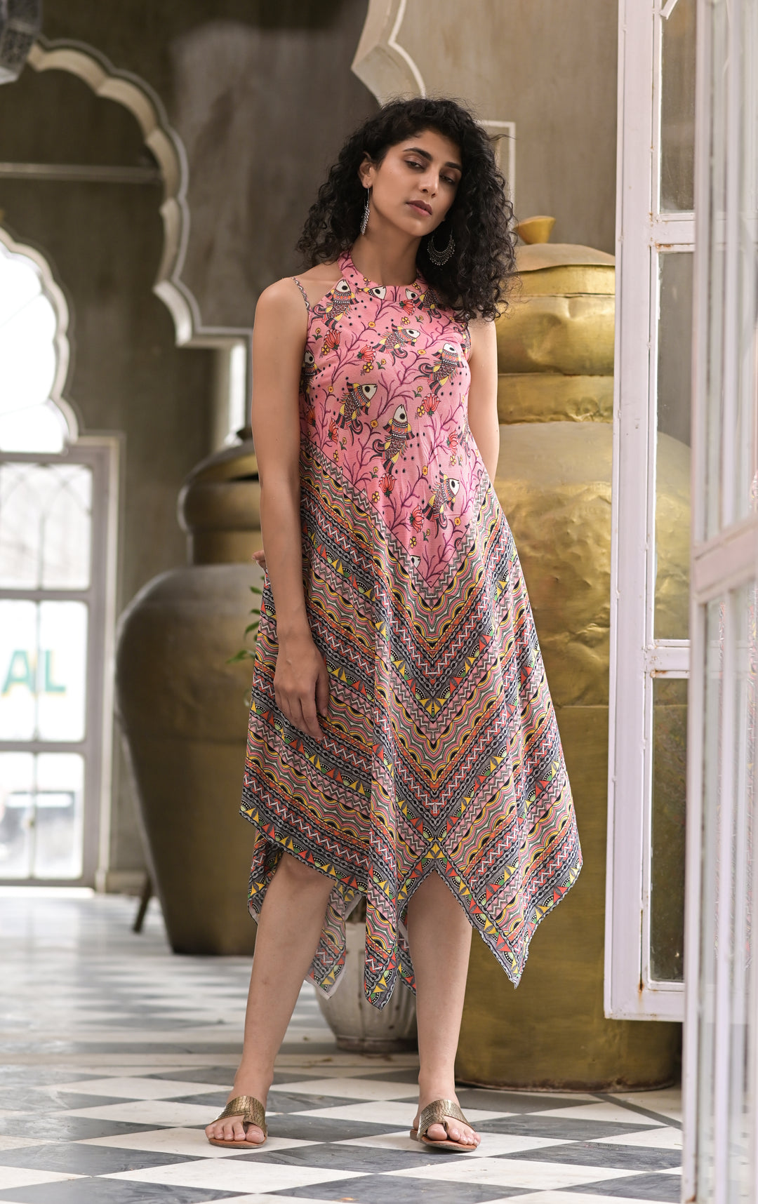 ladies handkerchief dresses Black Multi Handkerchief Hem Dress V238018
