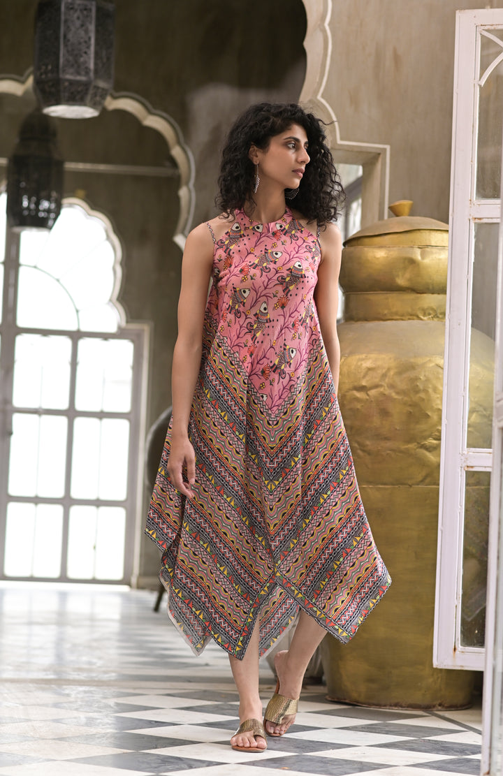 Lataha - Halter Neck Handkerchief Dress