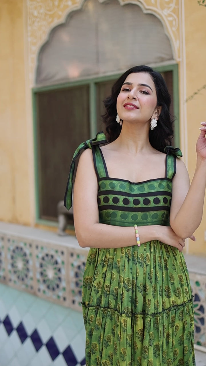 Matti - Strap Tier Dress (Camouflage)