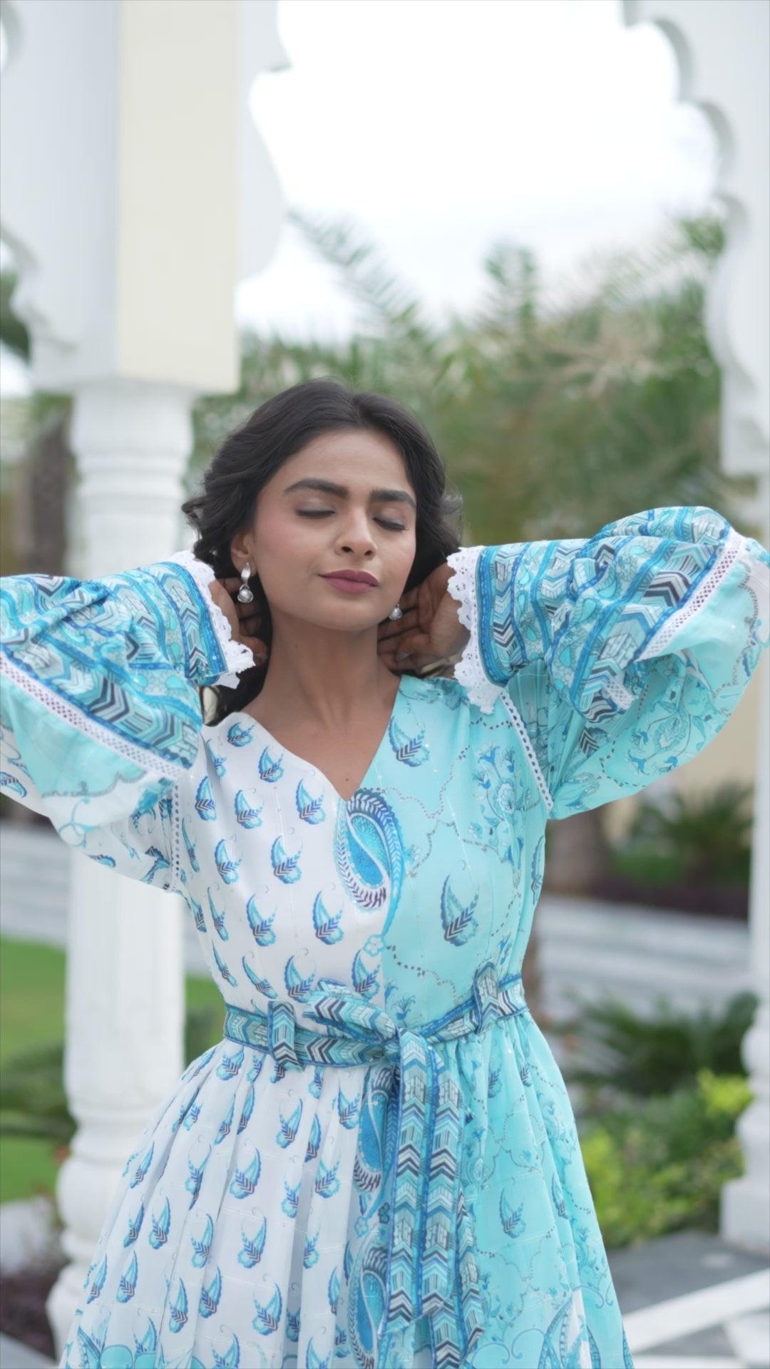 Aaris - Belted Flip Dress (Blue)