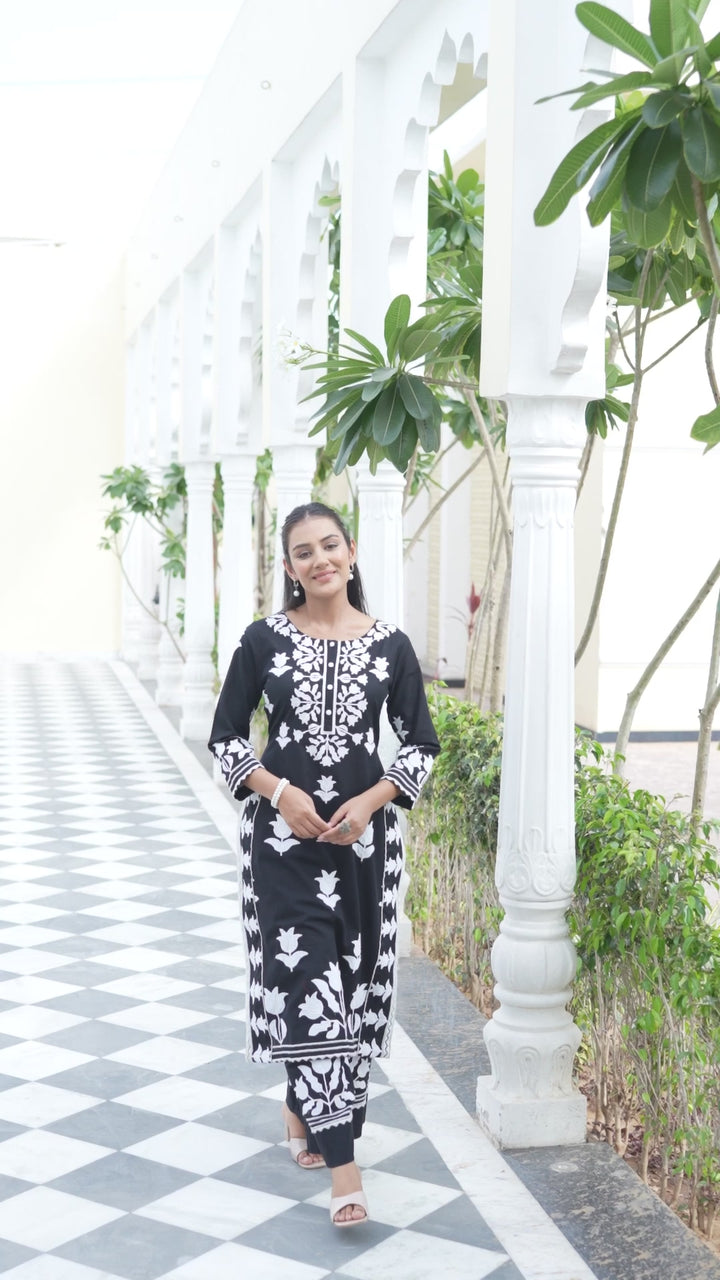 Seraphic - Kurta And Palazzo (Black)