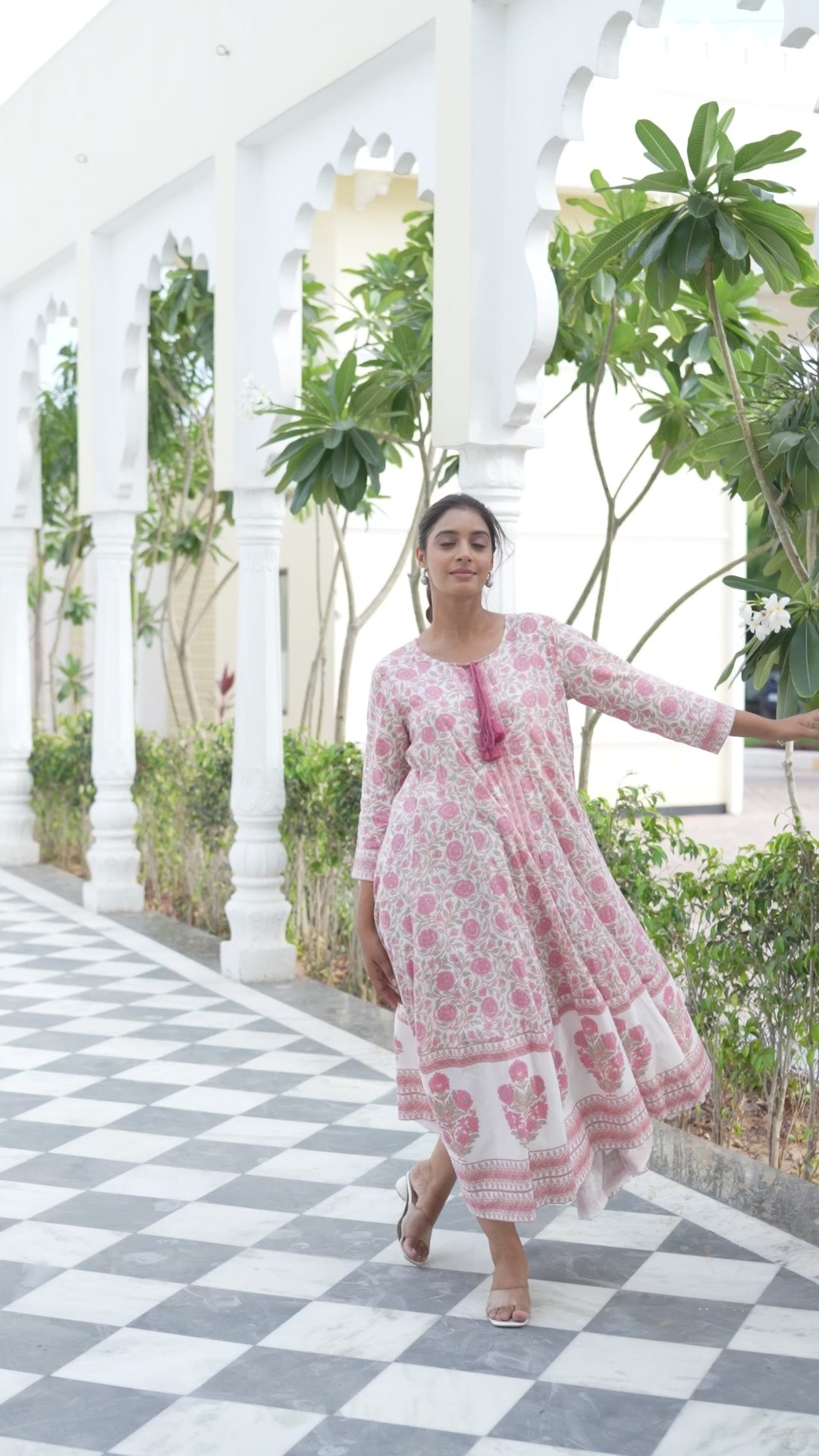 Gulab - Kali Dress (Blush White)