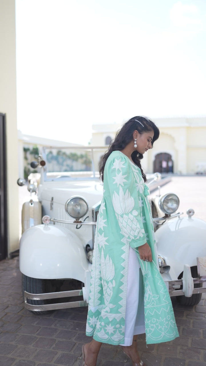 Paloma - Kurta And Palazzo (Aquamarine)